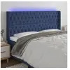 Image de Hoofdbord LED 203x16x118/128 cm stof blauw3124412