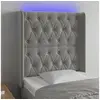 Image de Hoofdbord LED 83x16x118/128 cm fluweel lichtgrijs3124414