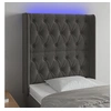 Image de Hoofdbord LED 83x16x118/128 cm fluweel donkergrijs3124415