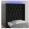 Image de Hoofdbord LED 83x16x118/128 cm fluweel zwart3124416