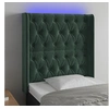 Image de Hoofdbord LED 83x16x118/128 cm fluweel donkergroen3124417