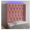 Image de Hoofdbord LED 83x16x118/128 cm fluweel roze 3124419