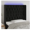 Image de Hoofdbord LED 93x16x118/128 cm fluweel zwart3124422