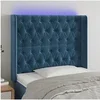Image de Hoofdbord LED 93x16x118/128 cm fluweel donkerblauw3124424