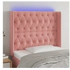 Image de Hoofdbord LED 93x16x118/128 cm fluweel roze3124425