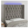 Image de Hoofdbord LED 103x16x118/128 cm fluweel lichtgrijs3124426