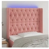 Image de Hoofdbord LED 103x16x118/128 cm fluweel roze3124431