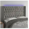 Image de Hoofdbord LED 147x16x118/128 cm fluweel lichtgrijs3124432