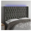 Image de Hoofdbord LED 147x16x118/128 cm fluweel donkergrijs3124433