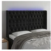 Image de Hoofdbord LED 147x16x118/128 cm fluweel zwart3124434