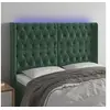 Image de Hoofdbord LED 147x16x118/128 cm fluweel donkergroen3124435