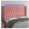 Image de Hoofdbord LED 147x16x118/128 cm fluweel roze3124437