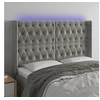 Image de Hoofdbord LED 163x16x118/128 cm fluweel lichtgrijs3124438