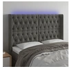 Image de Hoofdbord LED 163x16x118/128 cm fluweel donkergrijs 3124439