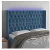 Image de Hoofdbord LED 163x16x118/128 cm fluweel donkerblauw3124442