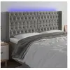 Image de Hoofdbord LED 183x16x118/128 cm fluweel lichtgrijs3124444