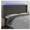Image de Hoofdbord LED 183x16x118/128 cm fluweel donkergrijs3124445