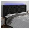 Image de Hoofdbord LED 183x16x118/128 cm fluweel zwart3124446