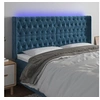 Image de Hoofdbord LED 203x16x118/128 cm fluweel donkerblauw3124454