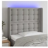 Image de Hoofdbord LED 83x16x118/128 cm stof lichtgrijs3124456