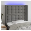 Image de Hoofdbord LED 83x16x118/128 cm stof donkergrijs3124457