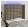 Image de Hoofdbord LED 83x16x118/128 cm stof taupe3124460