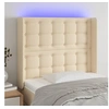 Image de Hoofdbord LED 83x16x118/128 cm stof cràmekleurig3124461