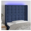 Image de Hoofdbord LED 93x16x118/128 cm stof blauw3124470
