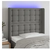 Image de Hoofdbord LED 103x16x118/128 cm stof donkergrijs3124473
