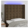 Image de Hoofdbord LED 103x16x118/128 cm stof donkerbruin3124475