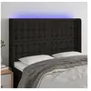 Image de Hoofdbord LED 147x16x118/128 cm stof zwart3124482