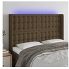 Image de Hoofdbord LED 147x16x118/128 cm stof donkerbruin3124483
