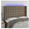 Image de Hoofdbord LED 147x16x118/128 cm stof taupe3124484
