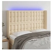 Image de Hoofdbord LED 147x16x118/128 cm stof cràmekleurig3124485