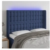 Image de Hoofdbord LED 147x16x118/128 cm stof blauw3124486