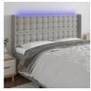 Image de Hoofdbord LED 163x16x118/128 cm stof lichtgrijs3124488