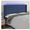 Image de Hoofdbord LED 163x16x118/128 cm stof blauw3124494