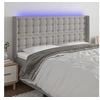Image de Hoofdbord LED 183x16x118/128 cm stof lichtgrijs3124496