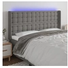 Image de Hoofdbord LED 183x16x118/128 cm stof donkergrijs3124497