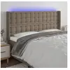 Image de Hoofdbord LED 183x16x118/128 cm stof taupe3124500