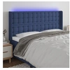 Image de Hoofdbord LED 183x16x118/128 cm stof blauw3124502