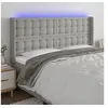 Image de Hoofdbord LED 203x16x118/128 cm stof lichtgrijs3124504