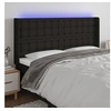 Image de Hoofdbord LED 203x16x118/128 cm stof zwart3124506