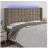 Image de Hoofdbord LED 203x16x118/128 cm stof taupe3124508