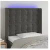 Image de Hoofdbord LED 93x16x118/128 cm fluweel donkergrijs3124519