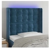 Image de Hoofdbord LED 93x16x118/128 cm fluweel donkerblauw3124522