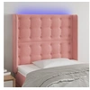 Image de Hoofdbord LED 93x16x118/128 cm fluweel roze3124523