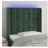 Image de Hoofdbord LED 103x16x118/128 cm fluweel donkergroen3124527