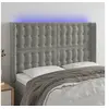 Image de Hoofdbord LED 147x16x118/128 cm fluweel lichtgrijs3124530