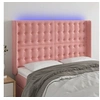 Image de Hoofdbord LED 147x16x118/128 cm fluweel roze3124535